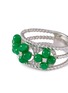 Detail View - Click To Enlarge - SAMUEL KUNG - 18K White Gold Jadeite Bead Diamond Ring — US 6.5