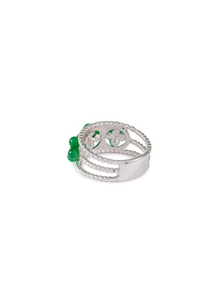 Figure View - Click To Enlarge - SAMUEL KUNG - 18K White Gold Jadeite Bead Diamond Ring — US 6.5