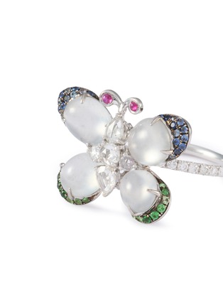 Detail View - Click To Enlarge - SAMUEL KUNG - 18K White Gold Jade Diamond Sapphire Ruby Garnet Ring