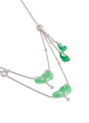 Detail View - Click To Enlarge - SAMUEL KUNG - 18K White Gold Jadeite Diamond Necklace