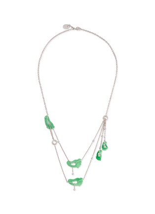 Main View - Click To Enlarge - SAMUEL KUNG - 18K White Gold Jadeite Diamond Necklace