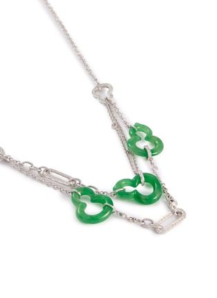 Detail View - Click To Enlarge - SAMUEL KUNG - 18K White Gold Jadeite Diamond Necklace