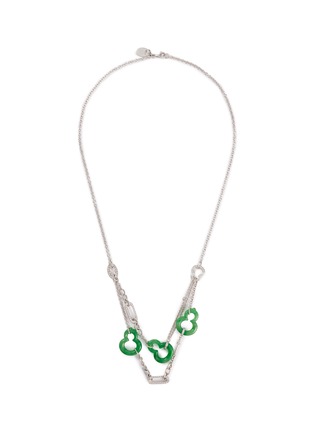 Main View - Click To Enlarge - SAMUEL KUNG - 18K White Gold Jadeite Diamond Necklace