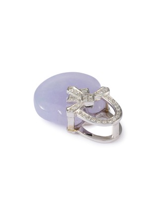 Detail View - Click To Enlarge - SAMUEL KUNG - 18K White Gold Lavender Jade Diamond Pendant
