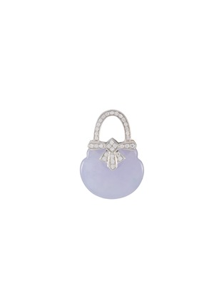 Main View - Click To Enlarge - SAMUEL KUNG - 18K White Gold Lavender Jade Diamond Pendant
