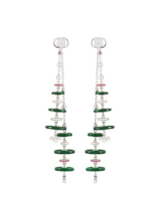 Main View - Click To Enlarge - SAMUEL KUNG - 18K White Gold Jadeite Diamond Ruby Drop Earrings
