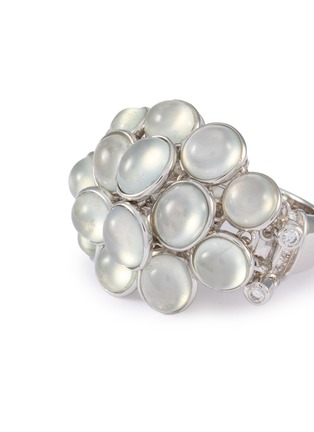 Detail View - Click To Enlarge - SAMUEL KUNG - 18K White Gold Jade Diamond Ring — US 6.5