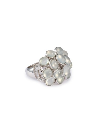 SAMUEL KUNG | 18K White Gold Jade Diamond Ring — US 6.5