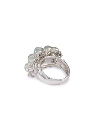 SAMUEL KUNG | 18K White Gold Jade Diamond Ring — US 6.5