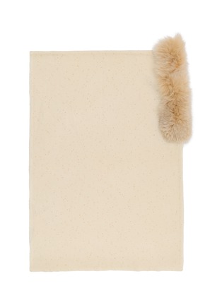 Detail View - Click To Enlarge - LANE'S - Fur Collar Wool Cashmere Knit Shawl