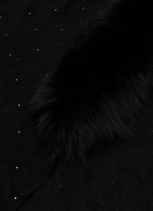 Detail View - Click To Enlarge - LANE'S - Embellished Fur Collar Wool Cashmere Shawl