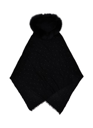 Main View - Click To Enlarge - LANE'S - Embellished Fur Collar Wool Cashmere Shawl