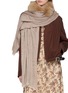 Figure View - Click To Enlarge - LANE'S - Embellished Fur Collar Wool Cashmere Shawl