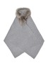 LANE'S Embellished Fur Collar Wool Cashmere Shawl