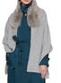 Figure View - Click To Enlarge - LANE'S - Embellished Fur Collar Wool Cashmere Shawl