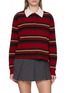 GUEST IN RESIDENCE Cropped Striped Cashmere Rugby Knit Sweater