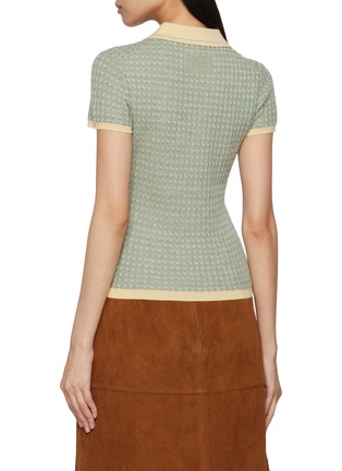 Back View - Click To Enlarge - GUEST IN RESIDENCE - Chevron Shrunken Cashmere Knit Polo Shirt