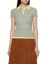 Main View - Click To Enlarge - GUEST IN RESIDENCE - Chevron Shrunken Cashmere Knit Polo Shirt
