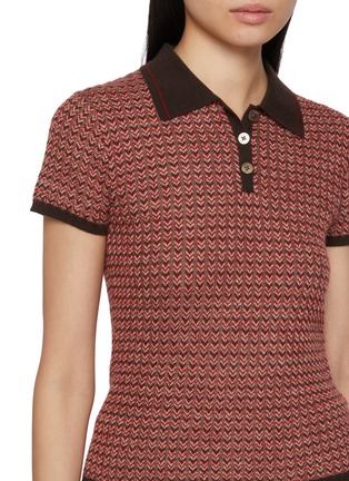  - GUEST IN RESIDENCE - Chevron Shrunken Cashmere Knit Polo Shirt