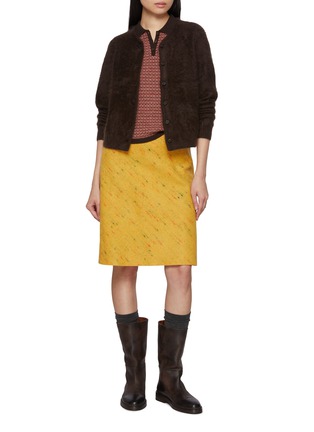 Figure View - Click To Enlarge - GUEST IN RESIDENCE - Chevron Shrunken Cashmere Knit Polo Shirt