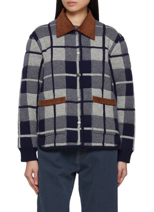 Main View - Click To Enlarge - GUEST IN RESIDENCE - Reversible Quilted Plaid Liner Wool Cashmere Jacket