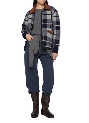 Figure View - Click To Enlarge - GUEST IN RESIDENCE - Reversible Quilted Plaid Liner Wool Cashmere Jacket