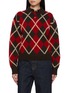 Main View - Click To Enlarge - GUEST IN RESIDENCE - Collegiate Long Sleeve Argyle Knit Polo Shirt