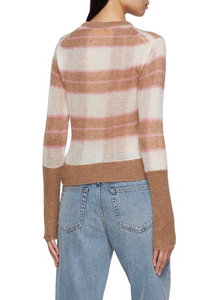 Back View - Click To Enlarge - GUEST IN RESIDENCE - Shadow Plaid Wool Knit Cardigan