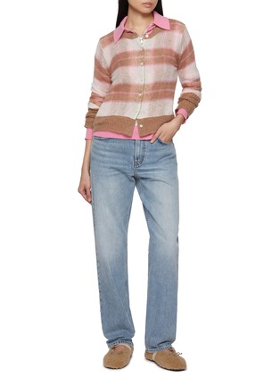 Figure View - Click To Enlarge - GUEST IN RESIDENCE - Shadow Plaid Wool Knit Cardigan