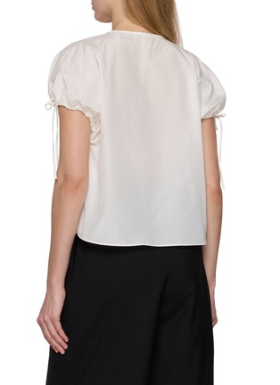 Back View - Click To Enlarge - THE LOOM - Volume Tie Sleeve Cotton Silk Blouse