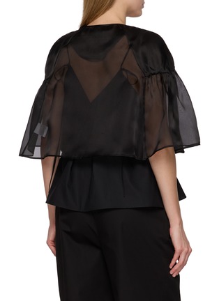 Back View - Click To Enlarge - THE LOOM - Cut Out Tie Front Cape Silk Top