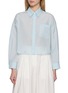 Main View - Click To Enlarge - THE LOOM - Oversized Cropped Cotton Silk Shirt