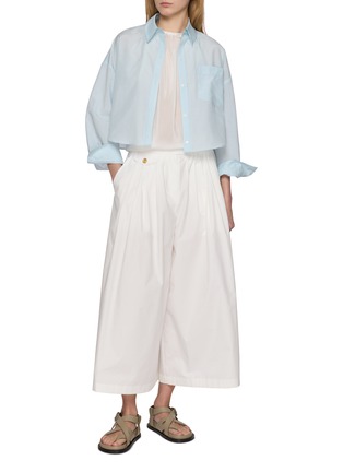 Figure View - Click To Enlarge - THE LOOM - Oversized Cropped Cotton Silk Shirt