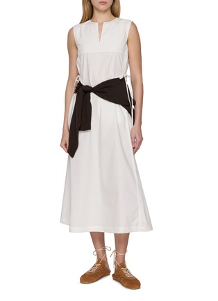 Figure View - Click To Enlarge - THE LOOM - V-Neck Side Tie Cotton Maxi Dress