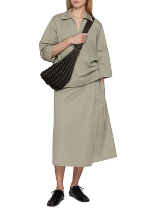 Figure View - Click To Enlarge - THE LOOM - Light Wash Denim Wrap Skirt