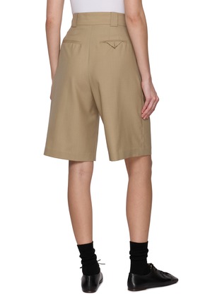Back View - Click To Enlarge - THE LOOM - High Waist Pleated Front Wool Shorts