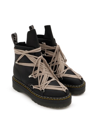 Detail View - Click To Enlarge - RICK OWENS  - x Dr. Martens Megalace Leather Boots