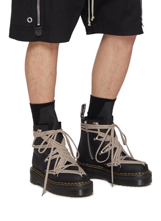 Figure View - Click To Enlarge - RICK OWENS  - x Dr. Martens Megalace Leather Boots