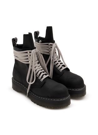 Detail View - Click To Enlarge - RICK OWENS  - x Dr. Martens Steel Toe Leather Boots