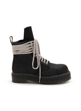 Main View - Click To Enlarge - RICK OWENS  - x Dr. Martens Steel Toe Leather Boots