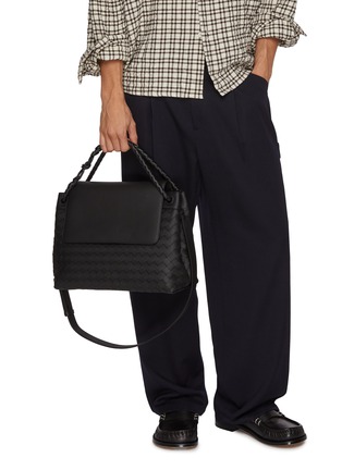 Front View - Click To Enlarge - BOTTEGA VENETA - Medium Andiamo Intrecciato Leather Messenger Bag