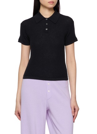 Main View - Click To Enlarge - GUEST IN RESIDENCE - Shrunken Cashmere Knit Polo Shirt