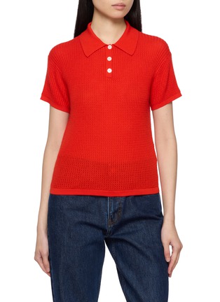 Main View - Click To Enlarge - GUEST IN RESIDENCE - Shrunken Cashmere Knit Polo Shirt