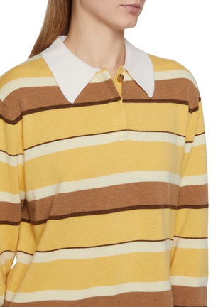  - GUEST IN RESIDENCE - Cropped Striped Knit Cashmere Rugby Sweatshirt