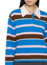  - GUEST IN RESIDENCE - Cropped Striped Knit Cashmere Rugby Sweatshirt