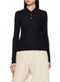 GUEST IN RESIDENCE Long Sleeve Shrunken Cashmere Knit Polo Top