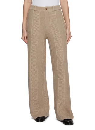 Main View - Click To Enlarge - GUEST IN RESIDENCE - Tailored Cashmere Wool Cable Knit Pants