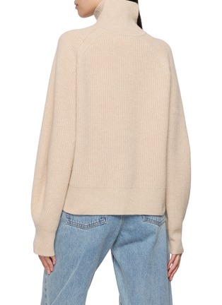 Back View - Click To Enlarge - GUEST IN RESIDENCE - Cropped Turtleneck Cashmere Rib Knit Top