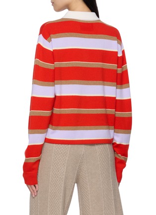 Back View - Click To Enlarge - GUEST IN RESIDENCE - Cropped Striped Rugby Shirt