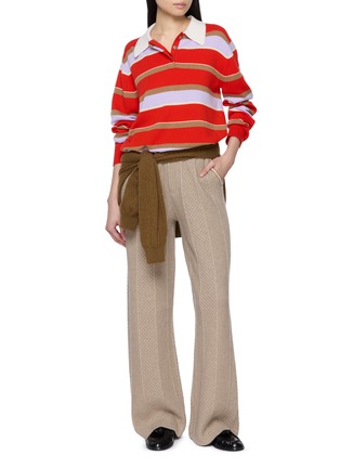 Figure View - Click To Enlarge - GUEST IN RESIDENCE - Cropped Striped Rugby Shirt